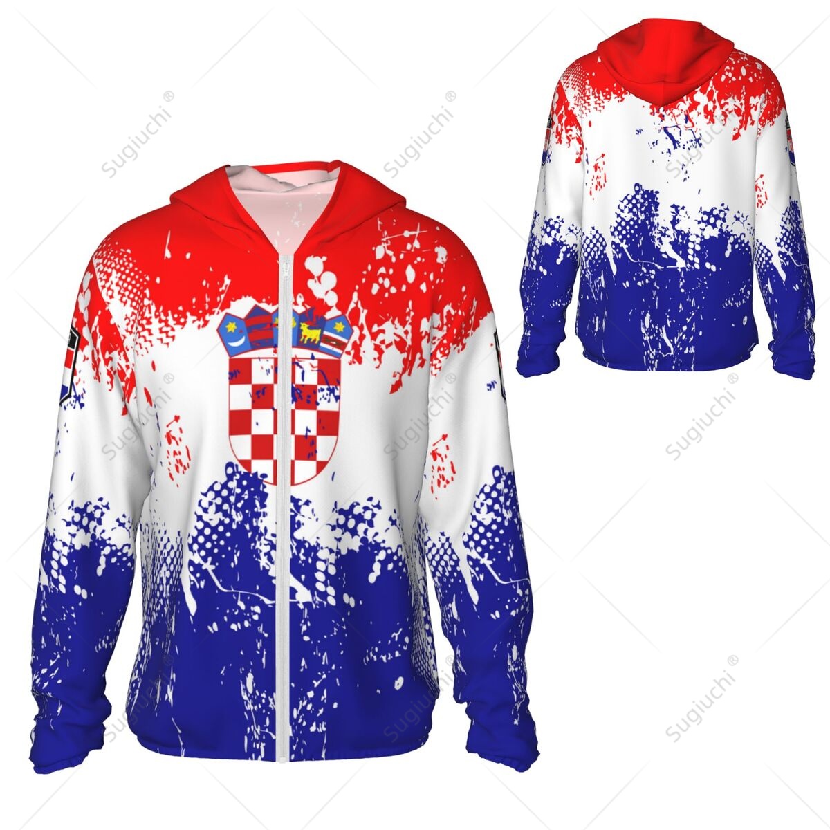 Fishing Hoodie - Hoodie Pelindung Matahari Bendera Kroasia Pakaian