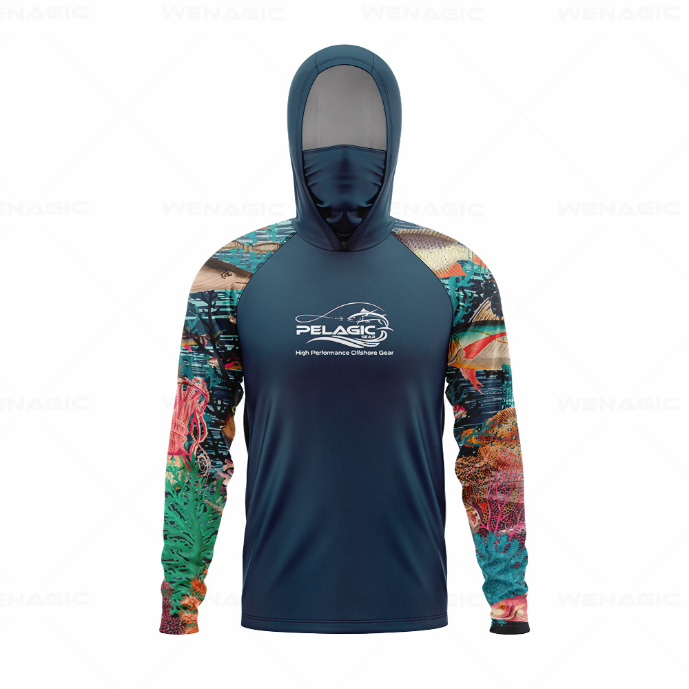 Fishing Shirt Uv Protection - Pelagic gear kaos memancing tudung pria