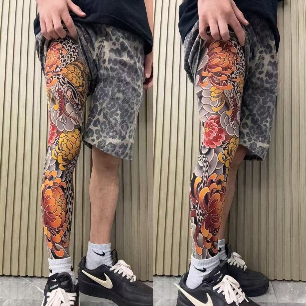 Fishing Socks - Kaos Kaki Tato Palsu Selutut, Stoking