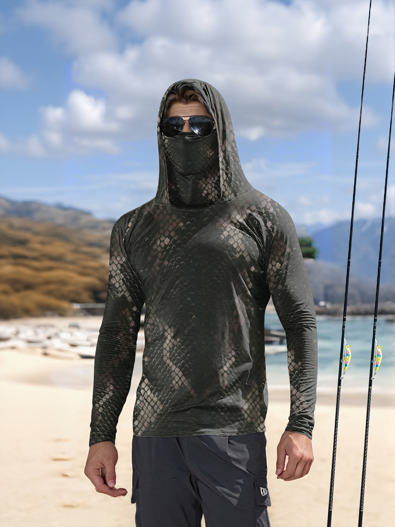 Kemeja Memancing Pria Berkerud - Fishing Shirt Uv Protection ulasan dan harga