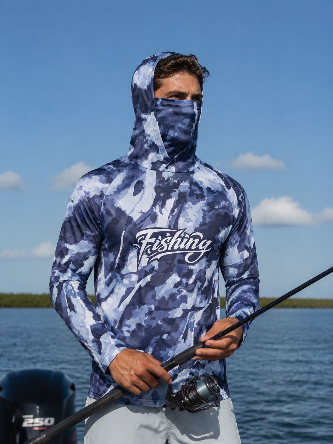 Kaos Mancing Berkerudung Pria  - Fishing Mask Sun Protection ulasan dan harga